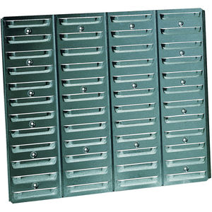 painel ranhurado com caixas bin