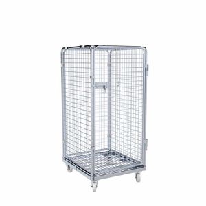 container aramado com rodas de tela metálica