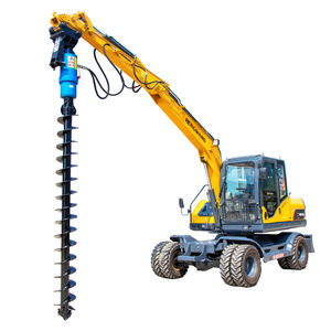 equipamento para cravação de postes montado em escavadeira 1