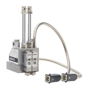 cabeçote de aplicação de cola quente hot-melt por fiberização