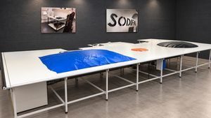 mesa de corte para tecidos