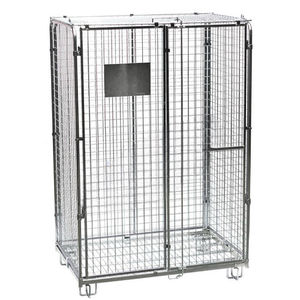 container aramado com rodas de tela metálica