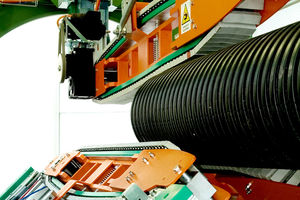 puxador tipo Caterpillar para linha de extrusão de tubos corrugados