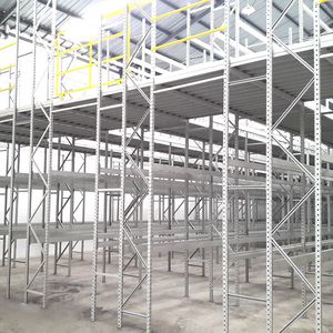 mezanino industrial com sistema de organização