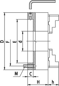 placa de torno de fixação manual