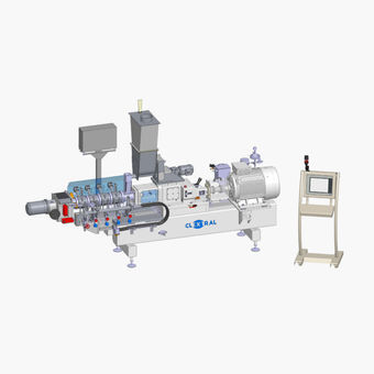 Extrusora de alimentos de rosca dupla