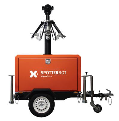 Mastro de videomonitoramento telescópico - SPOTTER BOT® - Tonner Drones - móvel