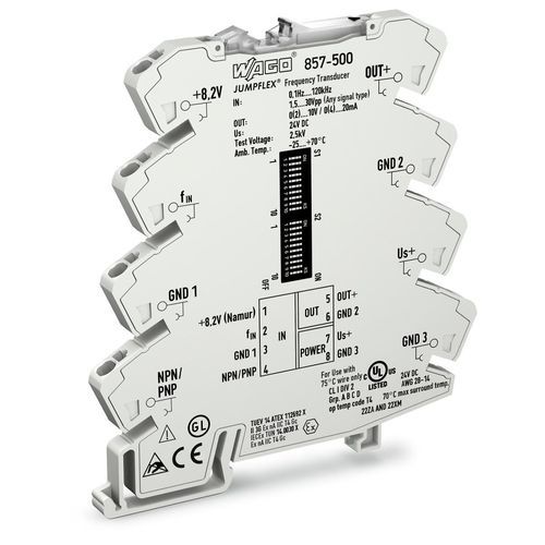 Condicionador de sinal analógico - 857-500 - WAGO - configurável / para trilho DIN