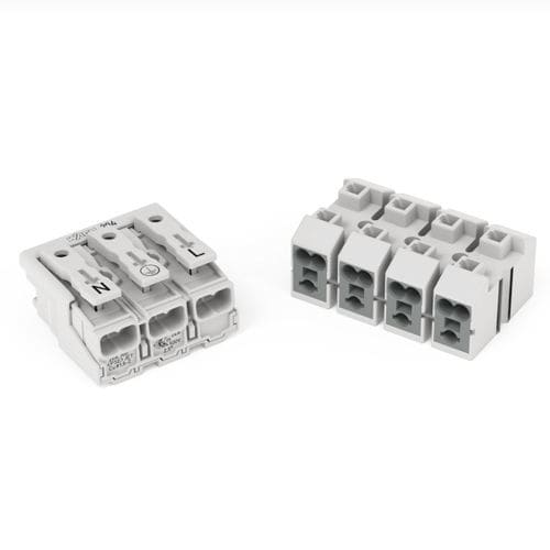 Conector de alimentação elétrica - 294 series - WAGO - DIN / retangular / de encaixe