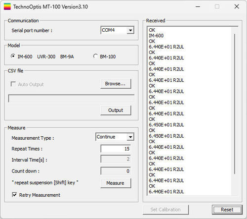 Software de medição - MT-100 - Techno Optis Co., Ltd. - de calibração / de inspeção / Windows