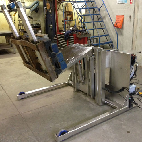 Inclinador eletro-hidráulico - superlift material handling - para IBC / em aço inoxidável