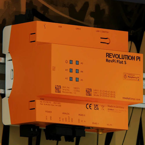 CLP em trilho DIN - RevPi Flat S - Revolution Pi - Raspberry Pi / em rede Ethernet / RS485