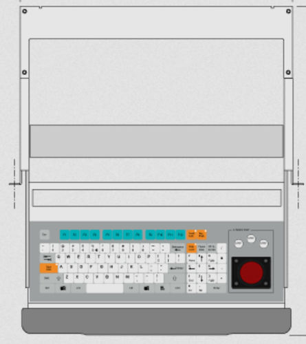 Teclado para montagem em gaveta-rack - KT-96-C-25 - k-tronic S.r.l. - com teclas mecânicas / de membrana / 96 teclas