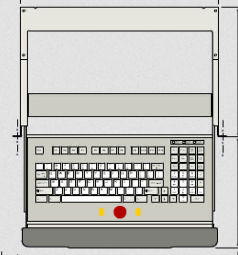 Teclado para montagem em gaveta-rack - KT-101-DVC-03 - k-tronic S.r.l. - com teclas mecânicas / 101 teclas / com trackball