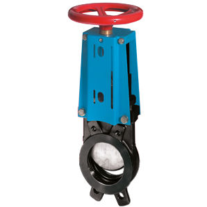 Válvula de guilhotina - WGE-MW - Watergates GmbH & Co. KG - com volante / para montagem em flange / com revestimento