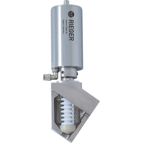 Válvula pneumática - Gebr. Rieger GmbH + Co. KG - para o setor alimentar / para líquidos / em aço inoxidável