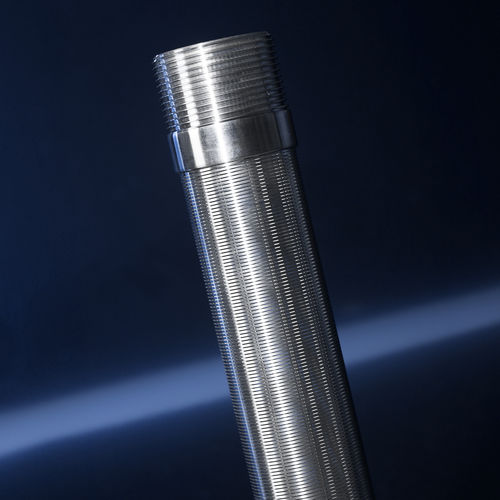 Peneira de tela metálica de seção trapezoidal cilíndrica - Trislot n.v. - de fenda / em forma de V