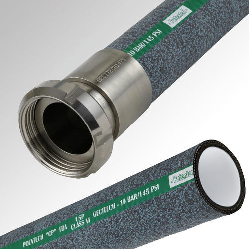 Mangueira para produtos químicos - POLYTECH® CP - GECITECH SAS - para produtos alimentares / em aço inoxidável / em aço galvanizado