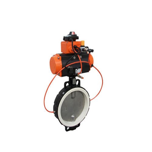 Válvula borboleta - V101-SC - Doruk Endustri Ltd. - com acionamento pneumático / de bloqueio / wafer
