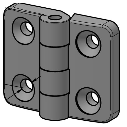 Dobradiça plana - SCH8.30PA - Alváris Profile Systems GmbH - em material plástico / de parafusar / 180°