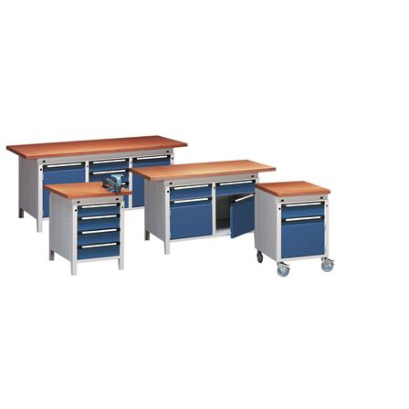 Bancada de trabalho em madeira - Otto Kind GmbH & Co. KG - móvel / com gavetas / com compartimentos