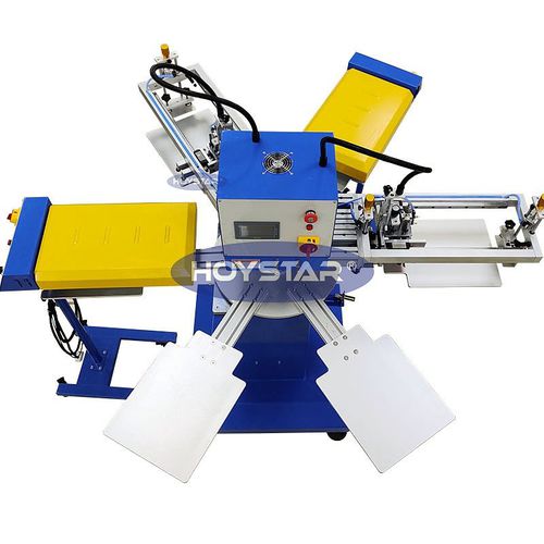 Máquina de serigrafia automática - GW-200TRS-XL - Dongguan Hoystar Printing Machinery Co.,Ltd - de 2 cores / para camisetas / para etiquetas