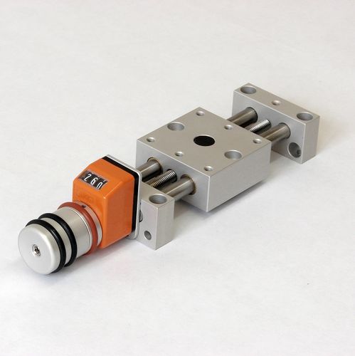 Mesa de posicionamento linear - PT4808-PA - PT8625-PA - MM Engineering GmbH - manual / de um eixo / com indicador de posição