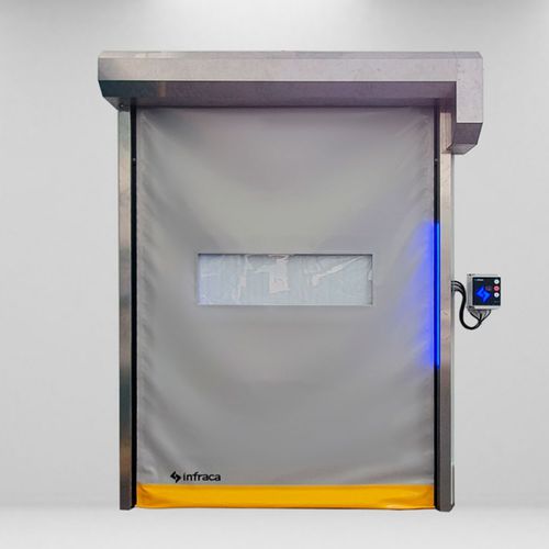 Porta de enrolar - PRX  - Infraca - em aço inoxidável / para ambiente interno / automática