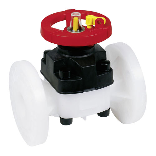 Válvula de diafragma - T4 - Praher Plastics Austria GmbH - com volante / para lodo / com flange