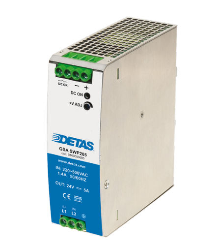 Fonte de alimentação elétrica para trilho DIN - GSA SWP205 - DETAS - CA/CC / com saída simples / monofásica