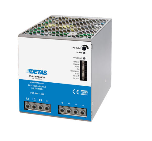 Fonte de alimentação elétrica para trilho DIN - GSA SWP340/24 - DETAS - CA/CC / com duas saídas / bifásica
