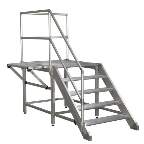 Escada fixa reta - ITAS  - RK Rose+Krieger GmbH - para ambiente externo / de alumínio / com patamar