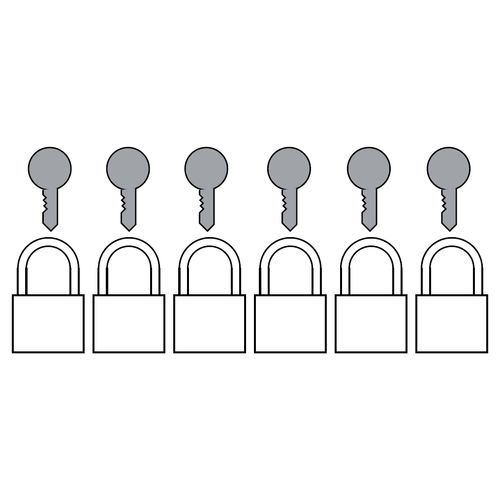 Cadeado em aço inoxidável - KEYED TO DIFFER - CASTELL SAFETY INTERNATIONAL