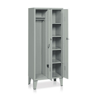 Armário de acondicionamento - E303 - Tecnotelai - com pés / com 2 portas / em chapa de aço