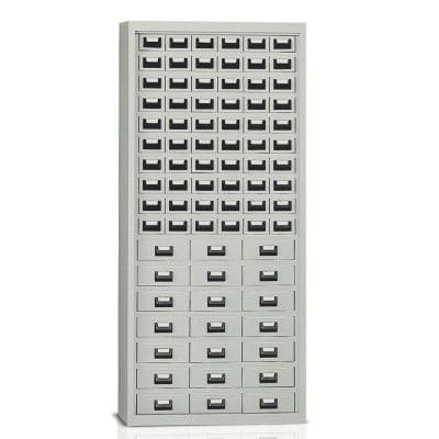 Armário de acondicionamento - E905 - Tecnotelai - de piso / com várias gavetas / em chapa de aço