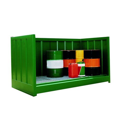 Bacia de contenção para tambores - IS8B - Empteezy - em aço / para paletes / com grelha galvanizada