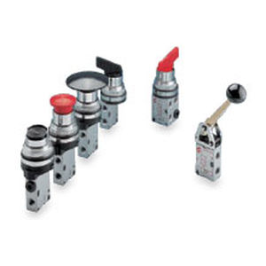 Válvula direcional pneumática tipo poppet - 340 series - Bonesi Pneumatik s.r.l. - com alavanca / com botão de comando / 3/2 vias