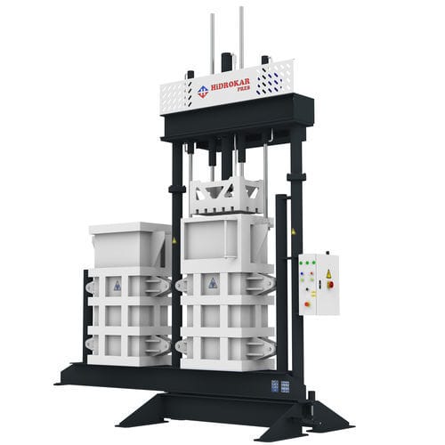 Prensa enfardadeira para têxteis - HTBD80 - HIDROKAR PRES INDUSTRY AND TRADE CO. - vertical / com abertura superior / de alta capacidade