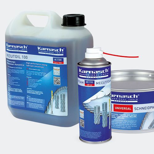 Fluido de usinagem de resfriamento - Mecutoil, Mecut MMKS-MQL, Mecutspray, Mecutfoam - Karnasch Professional Tools GmbH - sem cloro