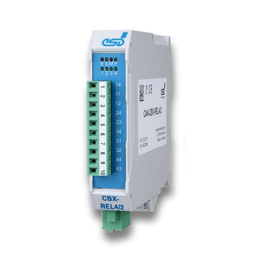 Módulo E/S CANopen - CAN-CBX-REL4/2 - esd electronics gmbh - analógico / com saída de relé / com 4 saídas de relé