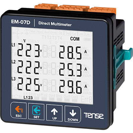 Multímetro digital - EM-07D - Tense Electronic - para montagem em painel / 300 V / 10 000 A