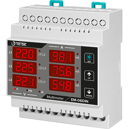 Multímetro digital - EM-06DIN - Tense Electronic - para trilho DIN / 300 V / 5 A