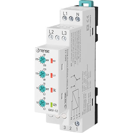 Relé de controle de sobretensão - GKV-12 - Tense Electronic - de subtensão / CA / para trilho DIN