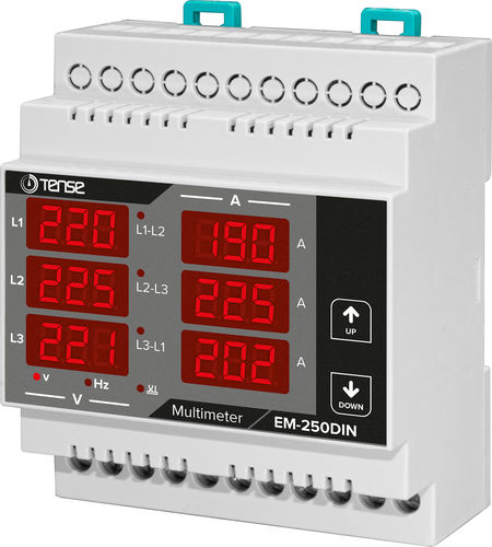 Multímetro digital - EM-250DIN - Tense Electronic - para trilho DIN / 300 V / 250 A