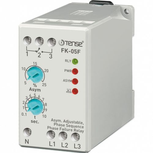 Relé de proteção de falta de fase - FK-05F  - Tense Electronic - para trilho DIN / ajustável