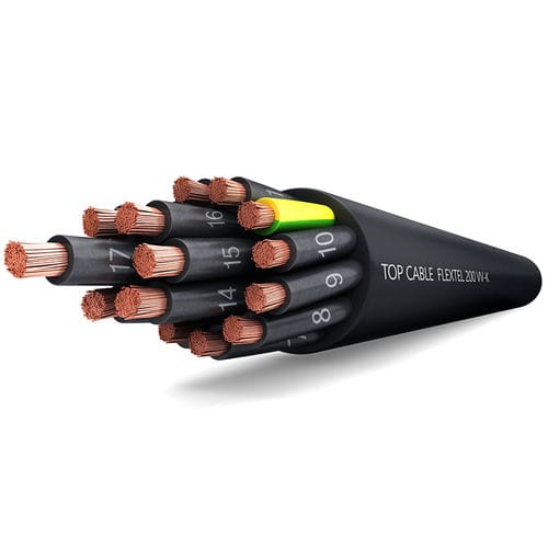 Cabo de alimentação - FLEXTEL 200 VV-K - Top Cable - resistente às chamas / multifilamentos / em cobre