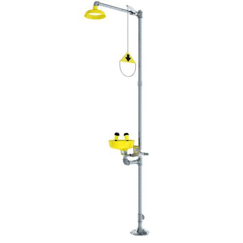 Chuveiro de segurança de piso - 01050251 series - ENCON SAFETY PRODUCTS INC. - com lava-olhos / para ambiente interno