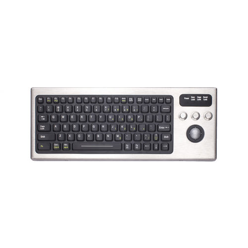 Teclado de mesa - DBL-810-TB - IKEY Industrial Peripherals - com trackball / industrial / em aço inoxidável