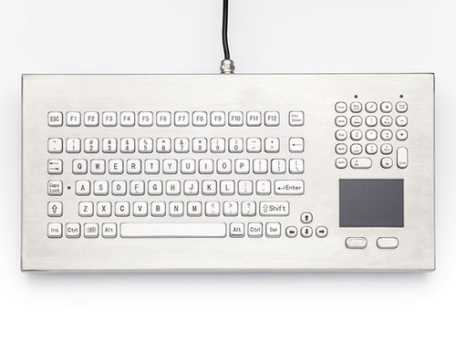 Teclado de mesa - DT-102-XXX-AT0 - IKEY Industrial Peripherals - com touchpad / industrial / em aço inoxidável
