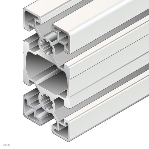 Perfil em alumínio anodizado - 3842553612 - Bosch Rexroth - Assembly Technology - retangular / aberto